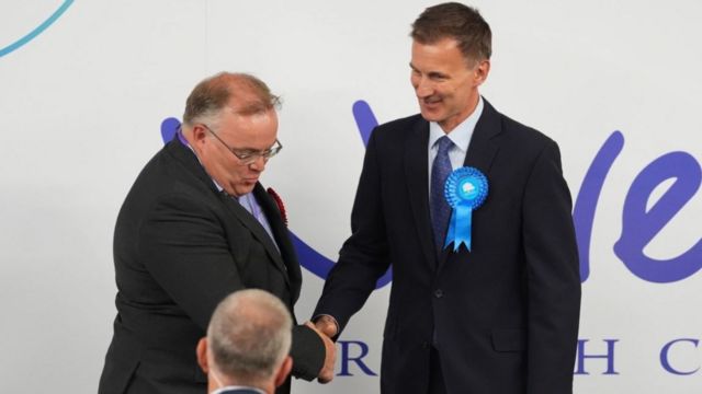 Jeremy Hunt celebrates his win