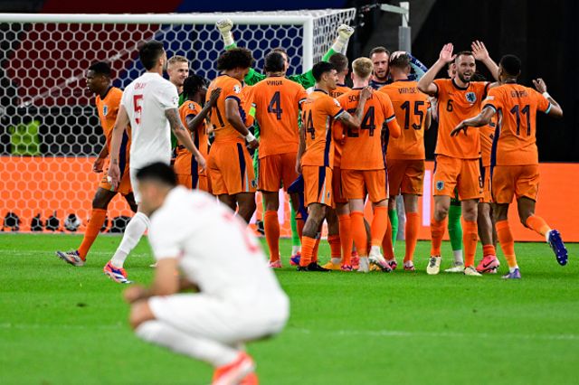 Netherlands players celebrate