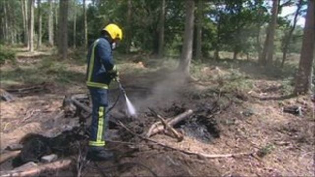 Firefighters Tackle 14 Camp Fires In The Forest Of Dean Bbc News
