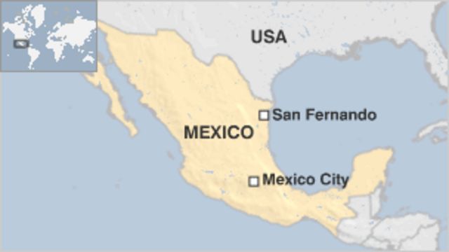 San Fernando Mexico Map Dozens Of Bodies Found At Mexico Ranch - Bbc News