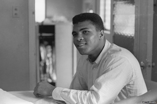 Muhammad Ali, then known as Cassius Clay, in February 1964