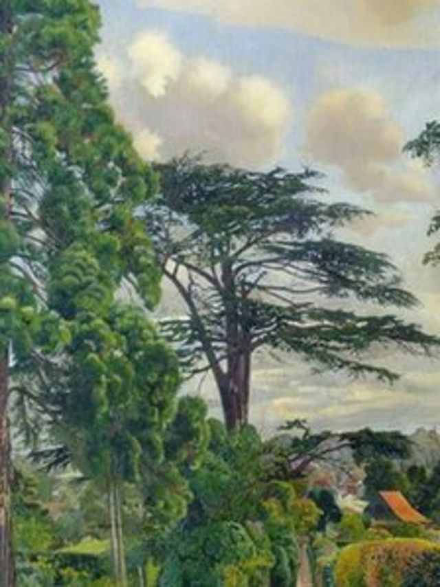 Paintings Reproductions Wisteria at Englefield by Stanley Spencer (Inspired  By)