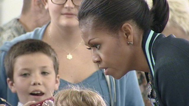 Michelle Obama at RAF Mildenhall