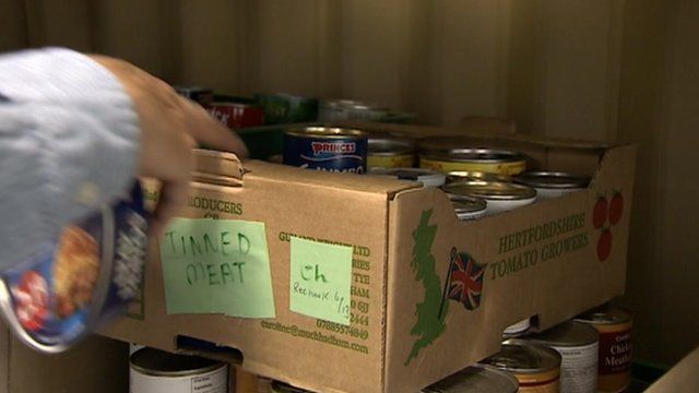 Food for distribution from Cromer foodbank