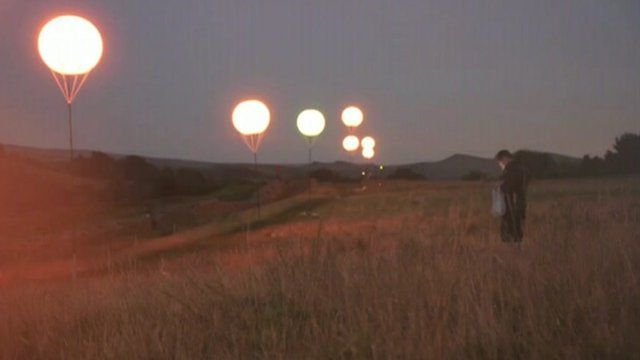 Balloons light up along Hadrian's Wall