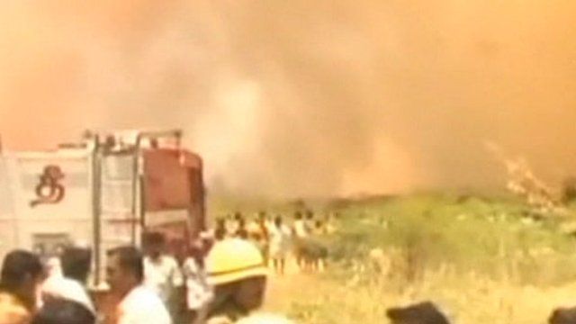 Blaze at fireworks factory in Indian town of Sivakasi