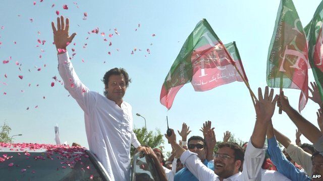 Imran Khan leads drone protest
