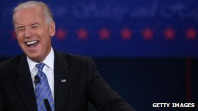 Kvittering Lære En del The meaning of Joe Biden's laugh - BBC News