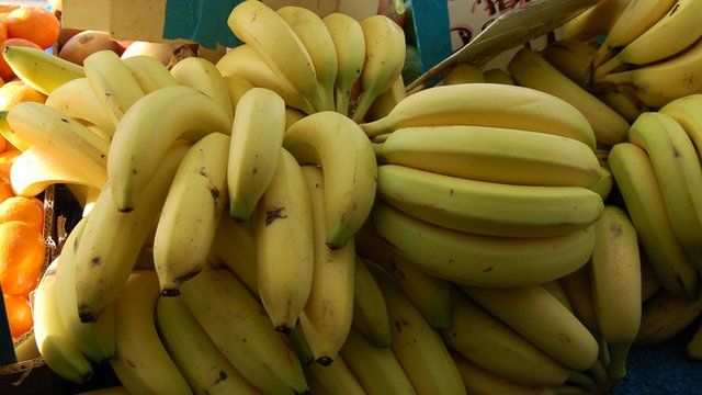 Bananas on sale in the UK