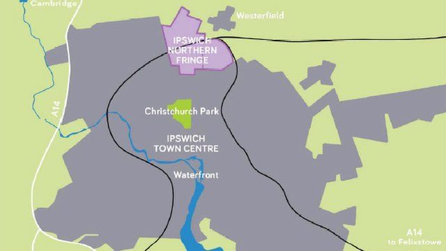 Ipswich Borough Council's Northern Fringe map
