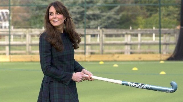 Catherine Middleton playing hockey at her old school in Berkshire