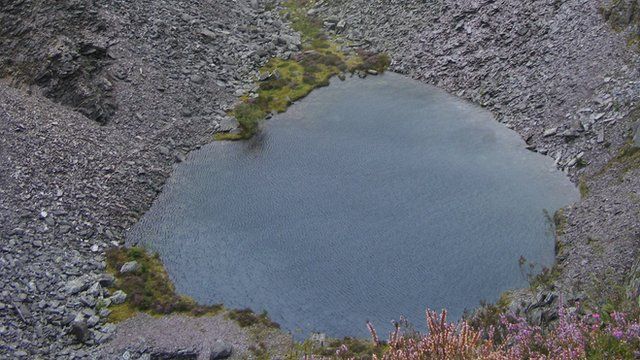 The view down into the top quarry - Chwarel Fawr