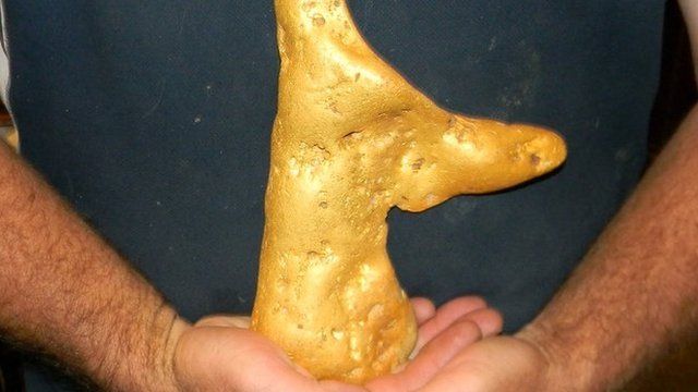 The gold nugget found in Ballarat