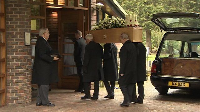 Una Crown's coffin arrives at King's Lynn Crematorium