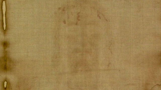 Imprint of a man's face on Turin Shroud
