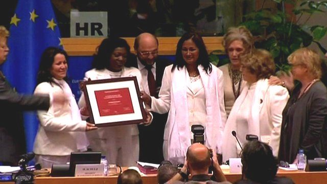 Ladies in White collect the Sakharov Prize for Freedom of Thought