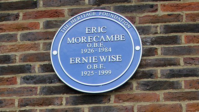 Memorial plaque for Eric Morecambe and Ernie Wise at Teddington Studios