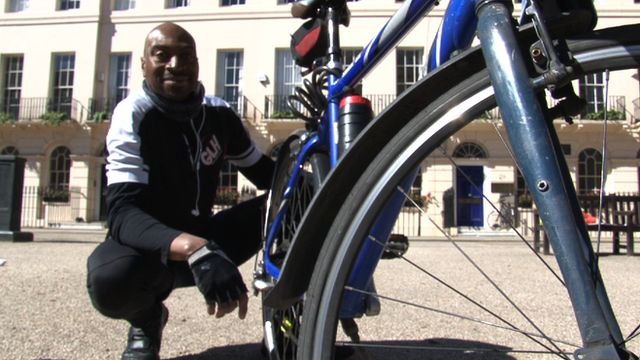 Bicycle courier Steve Hamilton