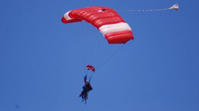 Hazel Jones skydiving