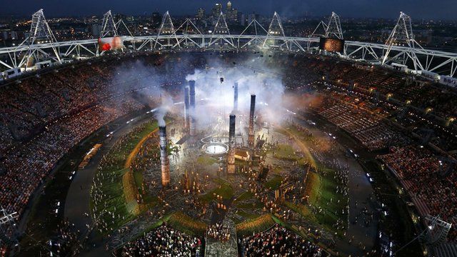 Scene from the London Olympics opening ceremony