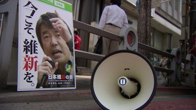 Election poster and loudspeaker in Tokyo