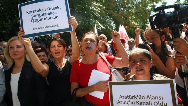 Turkish campaigners for media freedom, 4 Jul 13