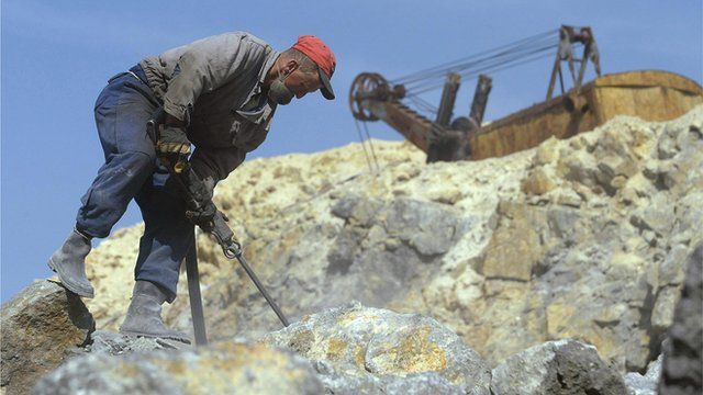 Drilling at Rosia Montana site - 2003 file pic