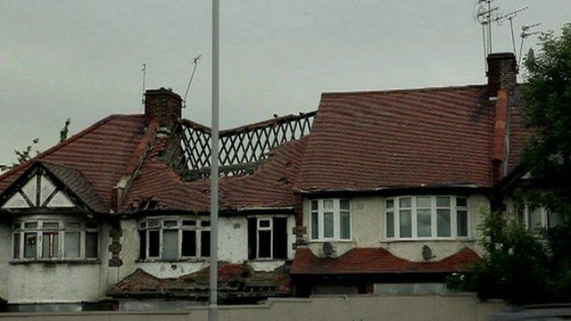 Boarded up houses