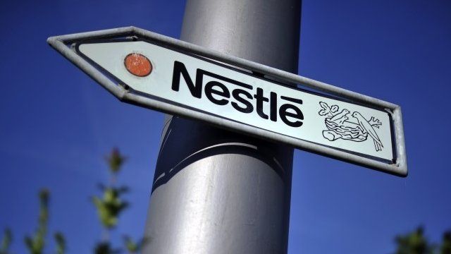 Nestle road sign near Swiss HQ