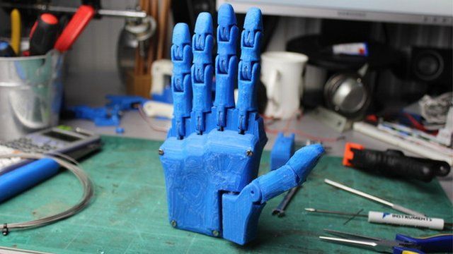 The prototype hand was designed and built using a 3D printer