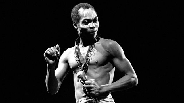 Fela Kuti performing in 1986