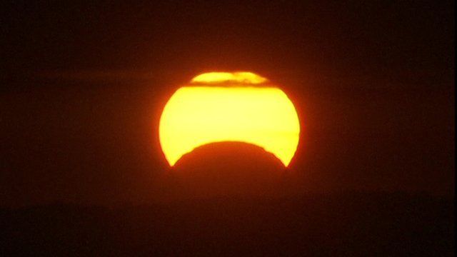 A solar eclipse as seen from Washington DC