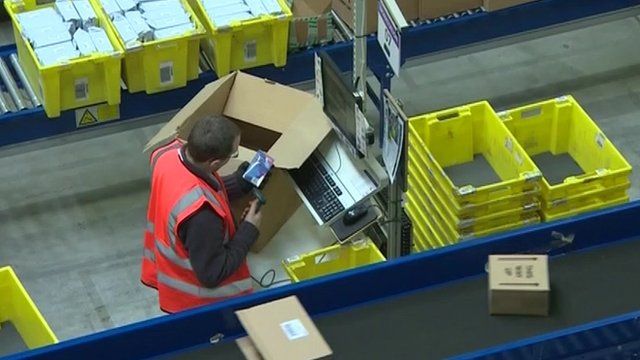 Worker in Amazon warehouse