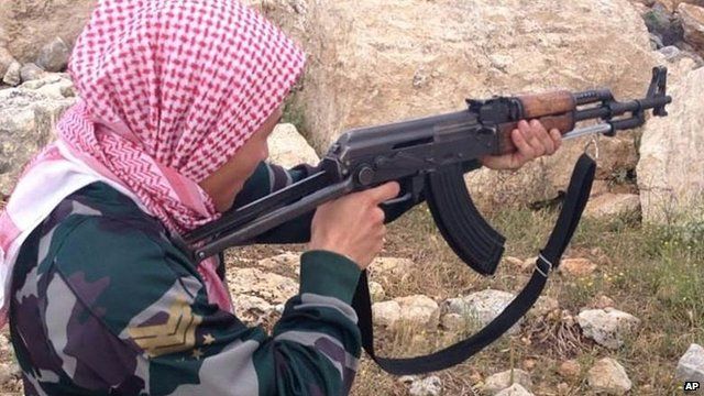 A Danish jihadist at a training camp in Syria (file pic)