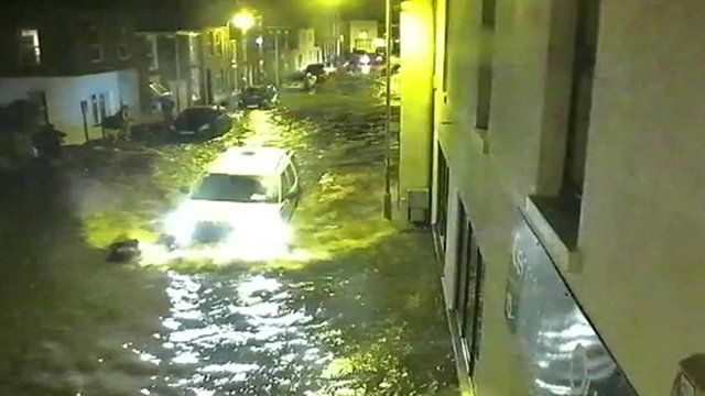 Flooding in Boston - CCTV footage from Boston Borough Council