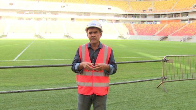 Wyre Davies at the new World Cup venue in the city of Manaus