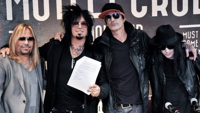 Vince Neil, Nikki Sixx, Tommy Lee and Mick Mars of Motley Crue