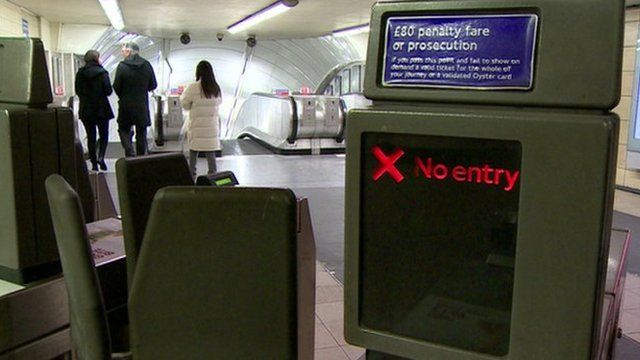 'No entry' sign on ticket barrier