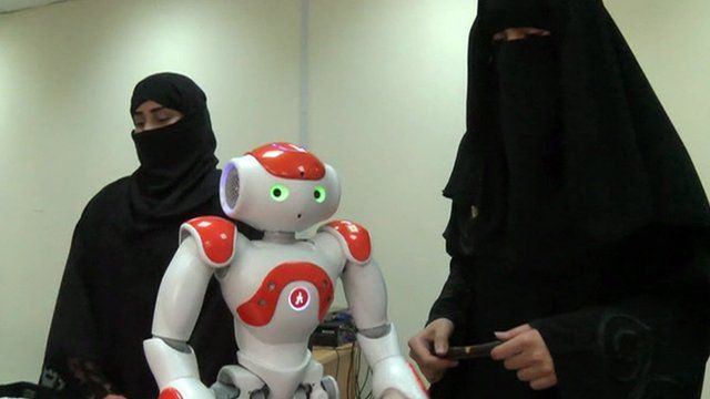 Women with robot