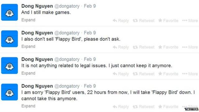 Flappy Bird is being pulled down by owner in under 7 hours (update