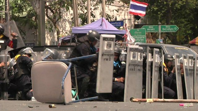Riot police in Bangkok