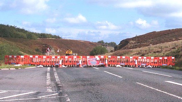 Road closed at Kex Gill due to landslip