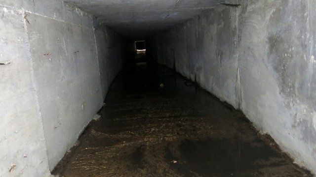 An interconnected tunnel in Mexico's drainage system that Joaquin "Shorty" Guzman used to evade the authorities