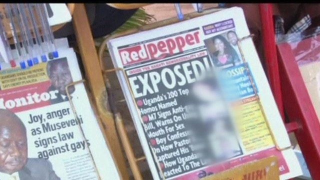 Front of Red Pepper newspaper in Uganda