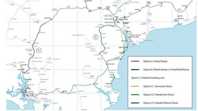Rail bosses mull five options on wrecked Dawlish line - BBC News