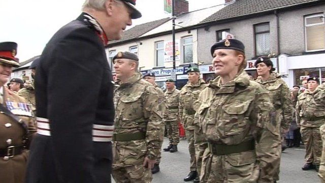 The medics on parade in Risca