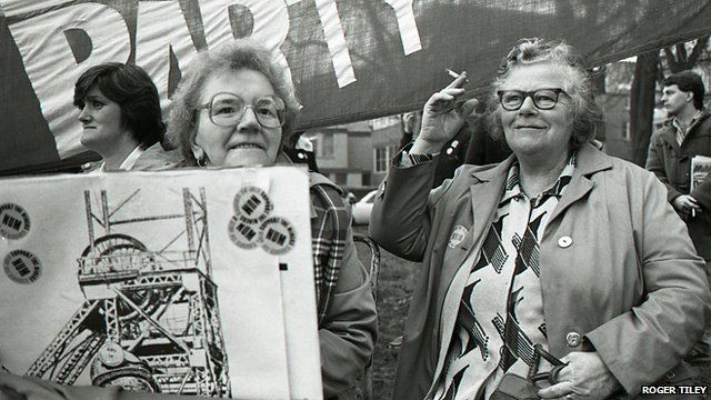 Rally in Cardiff during the miners' strike in 1984