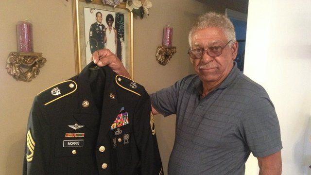 Melvin Morris with his military uniform