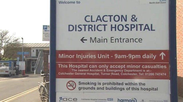 Clacton Hospital sign