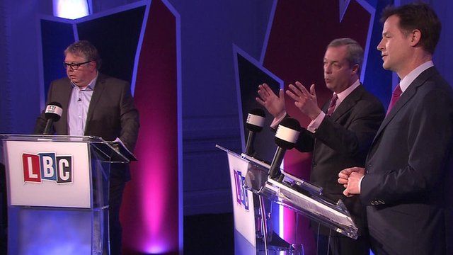 Nigel Farage and Nick Clegg debate immigration